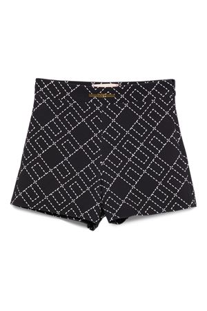 black polyester shorts ELISABETTA FRANCHI KIDS | EFBE0750GA023D748